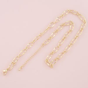 Gold Oval Chain,18K Gold Filled Paper Clip for Necklace Bracelet DIY Jewelry Making Supply