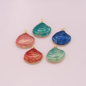 18K Gold Filled Shell Pendant,Conch Shell Charm Bracelet Necklace for DIY Jewelry Making Supply