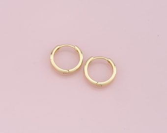 1pair 18K Gold Filled Thin Hoops Earrings,Gold Earrings,Dainty Hoops Huggie,Gold Huggies Hoop Earrings