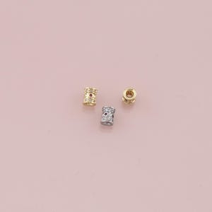 18K Gold Filled Barrel Beads,Dainty Cylindrical Spacer Beads Charm Bracelet Necklace for DIY Jewelry Making Supply