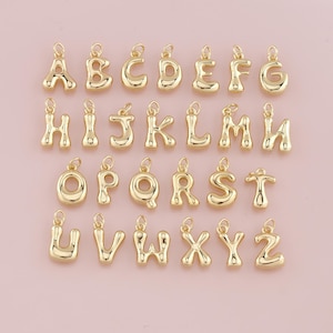 Colgante de letra bañado en oro de 18 quilates, collar de pulsera con dije inicial de Dianty para fabricación de joyas DIY