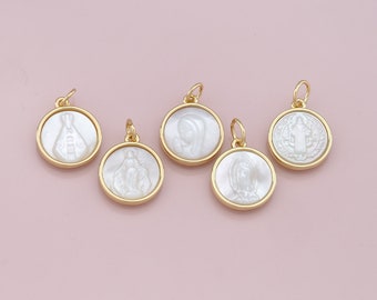 18K Gold Filled Our Lady of Guadalupe Pendant,virgin mary Charm Bracelet Necklace for DIY Jewelry Making Supply