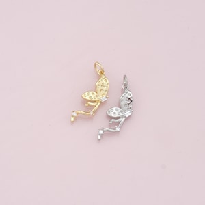 Colgante de mariposa relleno de oro de 18 quilates, collar de pulsera con dije de mariposa delicada para suministro de joyería DIY