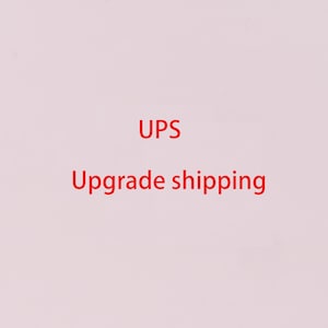 May include: Red text on a white background that reads "UPS Upgrade shipping".