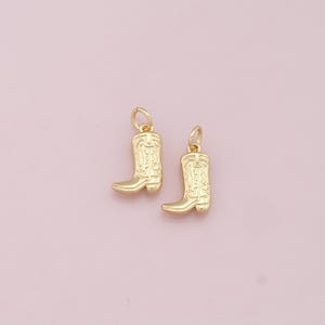 Ciondolo con stivali riempiti in oro 18K, collana con ciondolo con stivali da cowboy per la creazione di gioielli fai da te
