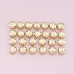 Colgante de letra chapada en oro de 18 quilates, Collar de pulsera con dije de inicial redonda para suministro de joyería DIY