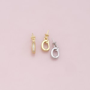 18k Gold Filled Shortener Enhancer Clasp for Bracelet Necklace, Gold CZ Zircon Clasp, Shortener Clasp
