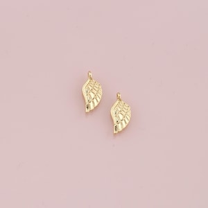 18K Gold Filled Wings Pendant,Dainty Angel Wings Charm Bracelet Necklace for DIY Jewelry Making Supply
