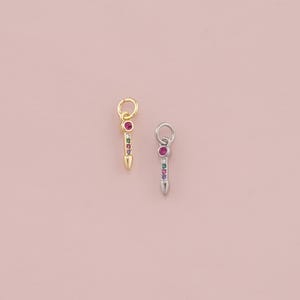 18K gold filled penhanger, CZ micro effenen pen bedelarmband ketting voor het maken van doe-het-zelf sieraden