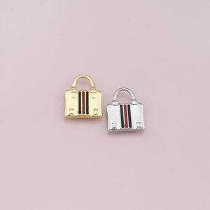 18K Gold Filled Handbag Pendant,Dainty Handbag Charm Bracelet Necklace for DIY Jewelry Making Supply