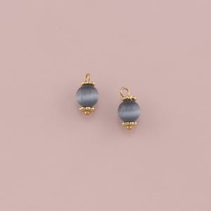 18K Gold Filled Round Pendant,Natural Stone Charm Bracelet Necklace for DIY Jewelry Making Supply