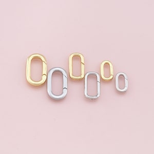 18K Gold Filled Oval Carabiner Clasp,Carabiner Lock Connector,Spring Push Gate for DIY Jewelry Clasp Finding Necklace Bracelet