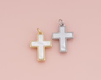 18K Gold Filled Cross Pendant,Religion Pendant Necklace for DIY Jewelry Making Supply