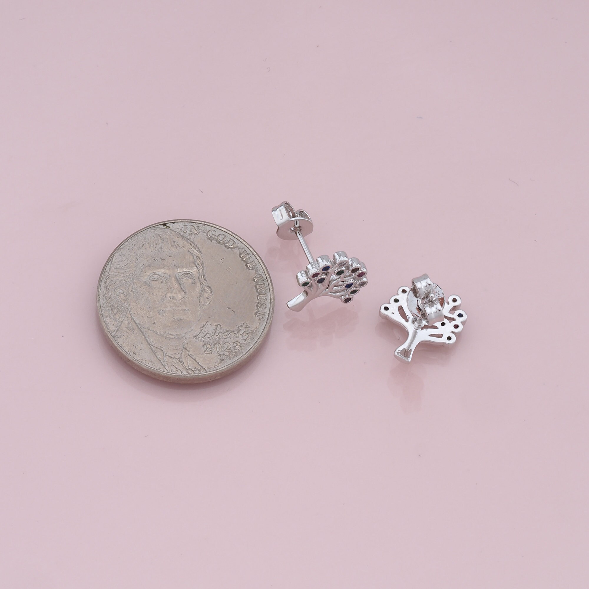 1pair 18K Gold Filled Life Treer Stud Earrings,gold Earrings,dainty ...