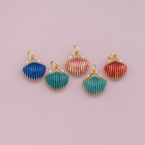 18K Gold Filled Shell Pendant,Conch Shell Charm Bracelet Necklace for DIY Jewelry Making Supply