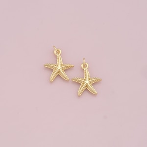 18K Gold Filled Seestern Anhänger, Zierliche Seestern Charm Armband Halskette für DIY Schmuckherstellung Versorgung
