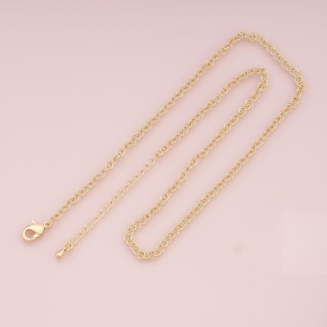 Gold Round Chain,18k Gold Filled Round for Necklace Bracelet DIY ...