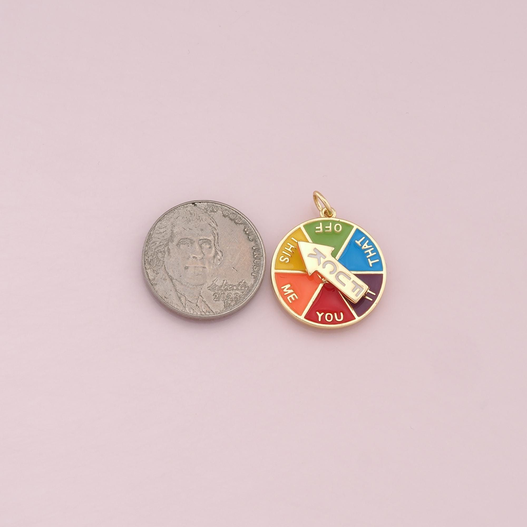 Gold Spinner Fuck Charms,18k Gold Filled Mood Pendant,funny
