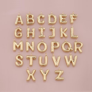 Colgante de letra bañado en oro de 18 quilates, collar de pulsera con dije inicial de Dianty para fabricación de joyas DIY