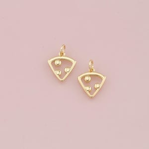 18K Gold Filled Pizza Pendant,Dainty Pizza Charm Bracelet Necklace for DIY Jewelry Making Supply
