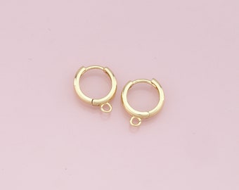 1pair 18K Gold Filled Hoops Earrings components,Gold Earrings,Dainty Hoops Huggie,Gold Huggies Hoop Earrings