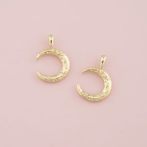 18K Gold Filled Moon Pendant,Celestial Charm Bracelet Necklace for DIY Jewelry Making Supply