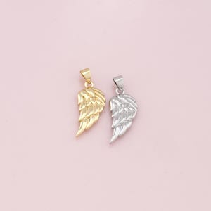 18K Gold Filled Wings Pendant,Angel Wings Charm Bracelet Necklace for DIY Jewelry Making Supply