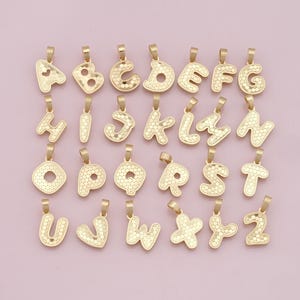 Pingente de letra preenchido com ouro 18K, colar de pulseira com pingente inicial para fornecimento de fabricação de joias DIY