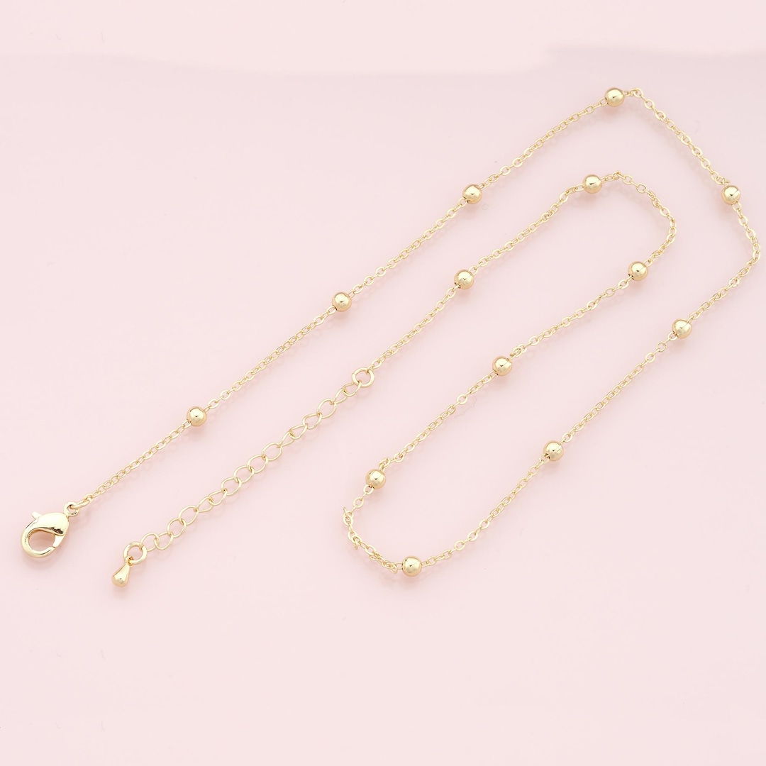 Gold Ball Chain,18k Gold Filled Round for Necklace Bracelet DIY Jewelry ...