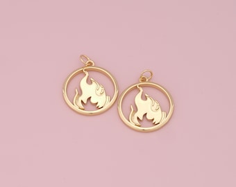 18K Gold Filled Element Pendant,Dainty Element Charm Bracelet Necklace for DIY Jewelry Making Supply
