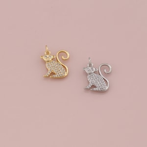 18K Gold Filled CZ Monkey Pendant,Animal Charm Bracelet Necklace for DIY Jewelry Making Supply