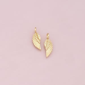 18K Gold Filled Wings Pendant,Dainty Angel Wings Charm Bracelet Necklace for DIY Jewelry Making Supply