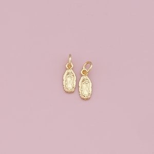 18K Gold Filled Virgin Mary Pendant,Virgin Mary Charm Bracelet Necklace for DIY Jewelry Making Supply