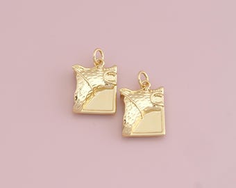 Collana con ciondolo a forma di lupo in oro 18 carati - YFN
