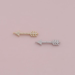 Gold Arrow Charms,18K Gold Filled CZ arrow Connector Pendant,Dainty arrow Charm Bracelet Necklace for DIY Jewelry Making Supply