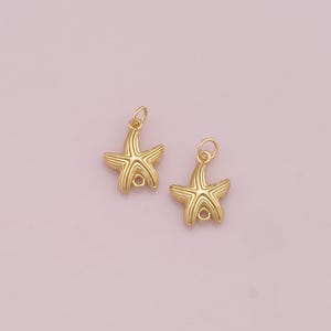 18K Gold Filled Seestern Anhänger, Zierliche Seestern Charm Armband Halskette für DIY Schmuckherstellung Versorgung