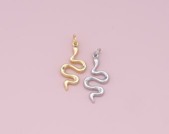 Gold Snake Charms, 18K Gold Filled Ovale Slangenhanger, Zilveren Snake Charms Armband Ketting voor DIY Sieraden Maken Supply