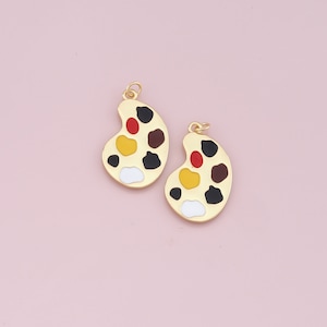 Pingente de paleta preenchido com ouro 18K, colar de pulseira com pingente de paleta de pintura para fabricação de joias DIY