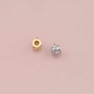 Gold  Beads Charms,18K Gold Filled Round Spacer Beads Bracelet Necklace for DIY Jewelry Making Supply