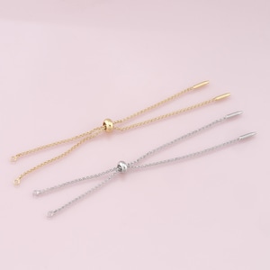 Gold verstellbare Kette, 18K Gold Filled Slider Armband, halb fertiges verstellbares Armband, halb fertige Armbänder, Armbänder für die Schmuckherstellung