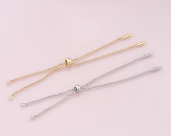 Cadena ajustable de oro, pulsera deslizante rellena de oro de 18 quilates, pulsera ajustable semiacabada, pulseras semiacabadas, pulseras para hacer joyas