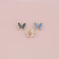 18K Gold Filled Butterfly Pendant,Enamel Butterfly Charm Bracelet Necklace for DIY Jewelry Making Supply