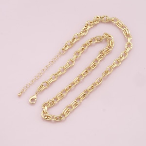 Gold Oval Chain,18K Gold Filled Oval for Necklace Bracelet DIY Jewelry Making Supply