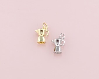 Pingente de bule de chá preenchido com ouro 18K, colar de pulseira com pingente de chaleira delicada para fabricação de joias faça você mesmo