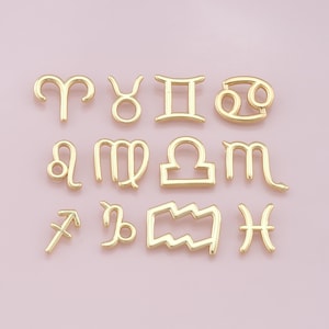 18K Gold Filled Zodiac Constellation Charms,Zodiac Symbol,Dainty Horoscope Charm,Gold Astrological Zodiac Sign Minimalist Jewelry