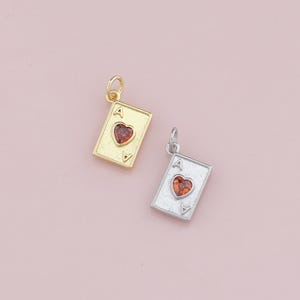 18K Gold Füllte Spielkarte Anhänger, Zierliche Poker Charme Armband Halskette für DIY Schmuckherstellung Versorgung