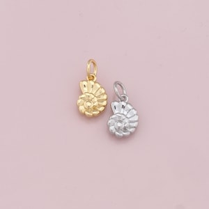 18K Gold Filled Tiny Conch Shell Pendant,Conch Shell Charm Bracelet Necklace for DIY Jewelry Making Supply