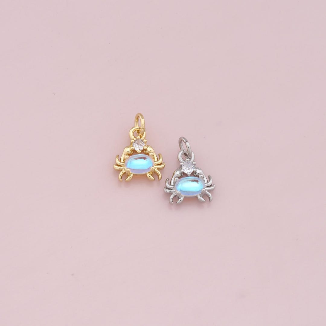 Gumbo Chain 18K Gold Filled CZ Crab Pendant,beach Crab Charms Bracelet Necklace for ...