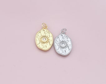 Gold Star Charms,18K Gold Filled Starburst Pendant,North Star Charm Bracelet Necklace for DIY Jewelry Making Supply