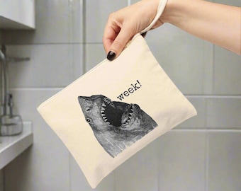 Shark Week Canvas Zip Pouch: Period Kit Bag